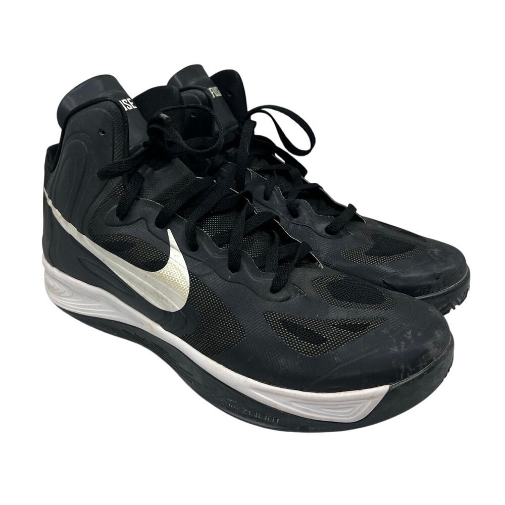 Men’s Nike Hyperfuse High-Top Basketball Sneakers in Black and White 14